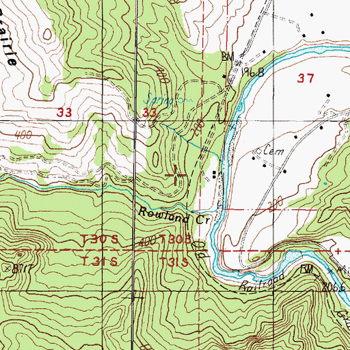 Topographic Map of Byerle (historical), OR