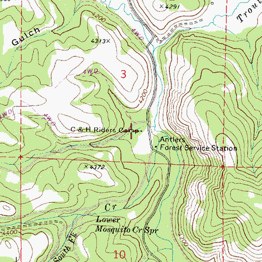 Topographic Map of C and H Riders Camp, OR
