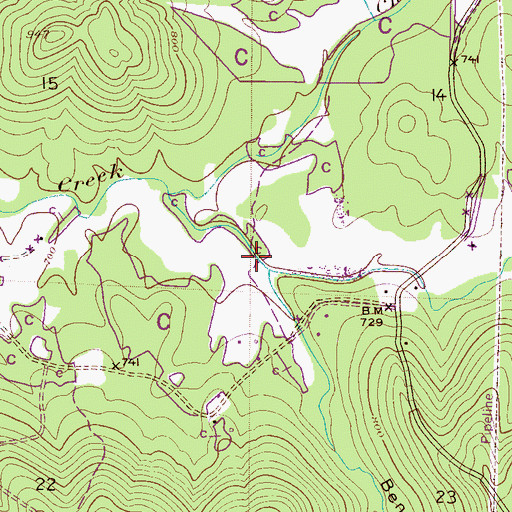 Topographic Map of Bendall Hollow, AL