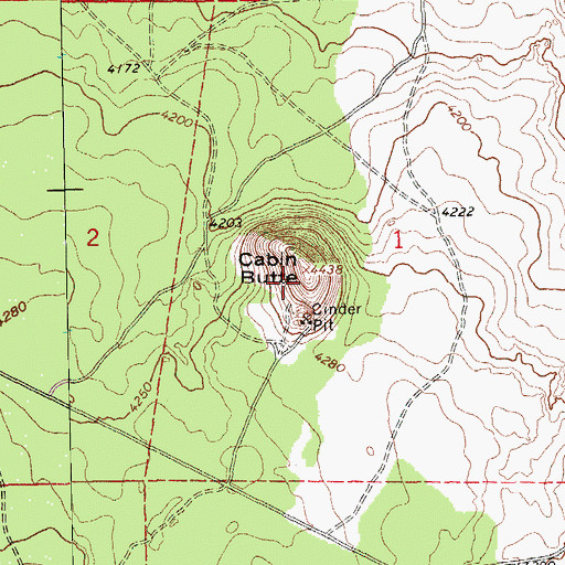 Topographic Map of Cabin Butte, OR