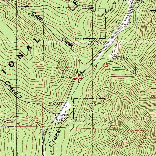 Topographic Map of Cabin Creek, OR