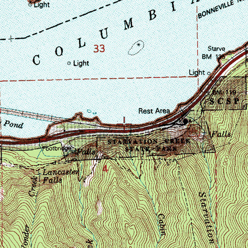 Topographic Map of Cabin Creek, OR
