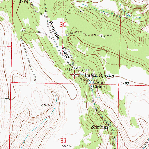 Topographic Map of Cabin Spring, OR