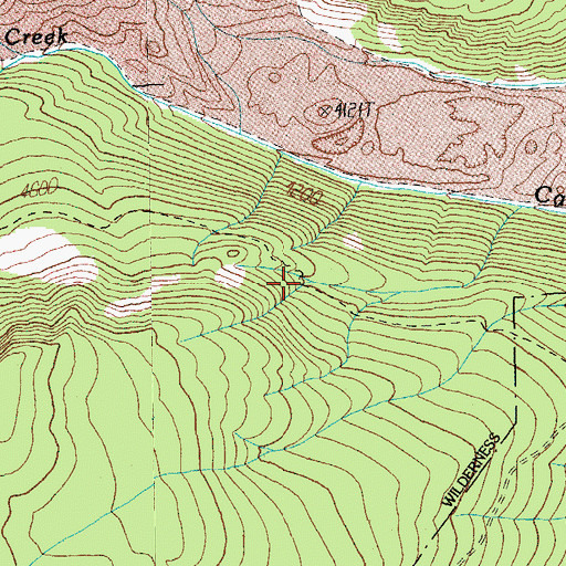Topographic Map of Cabot Lake Trail, OR