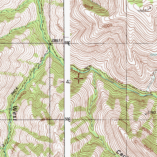 Topographic Map of Cache Canyon, OR