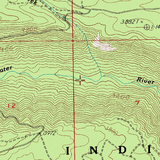 Topographic Map of Cache Creek, OR