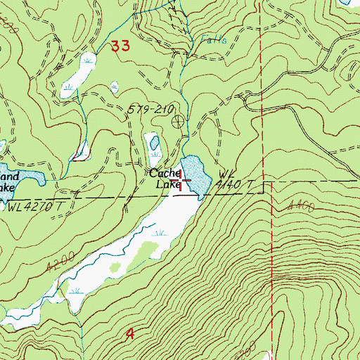 Topographic Map of Cache Lake, OR