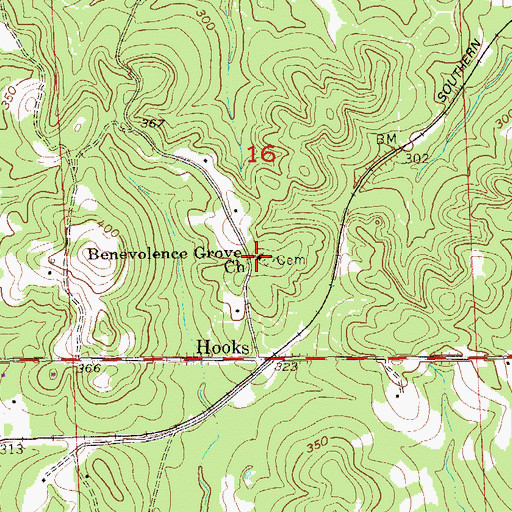 Topographic Map of Benevolence Grove Church, AL