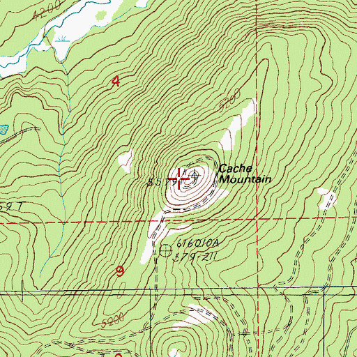 Topographic Map of Cache Mountain, OR