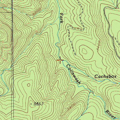 Topographic Map of Cachebox Creek, OR