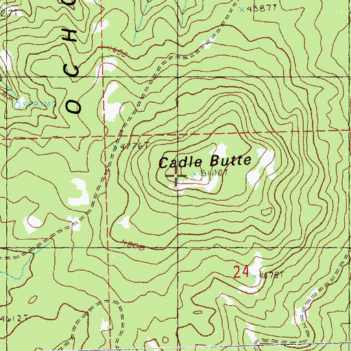 Topographic Map of Cadle Butte, OR