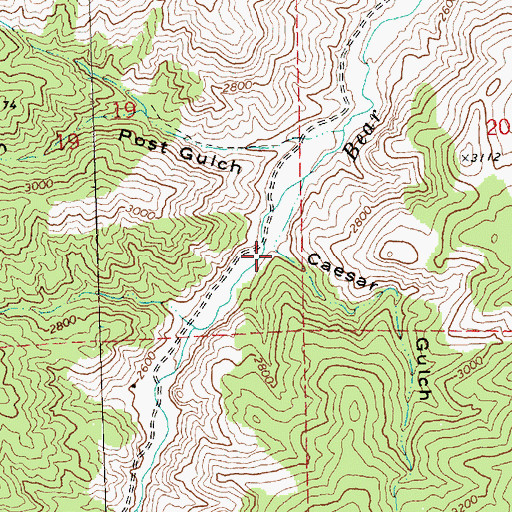 Topographic Map of Caesar Gulch, OR