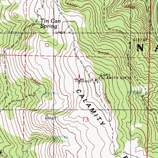 Topographic Map of Calamity Butte, OR