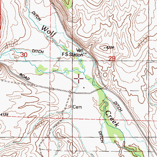 Topographic Map of Calamity Creek, OR