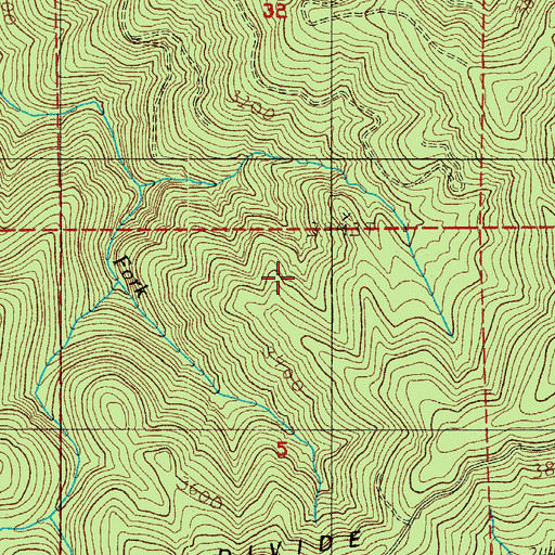 Topographic Map of Calapooya Divide, OR