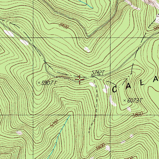 Topographic Map of Calapooya Trail, OR
