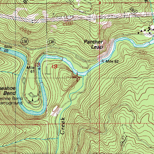 Topographic Map of Calf Creek, OR