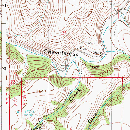 Topographic Map of Calf Creek, OR