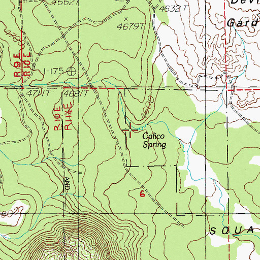 Topographic Map of Calico Spring, OR