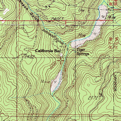 Topographic Map of California Bar, OR