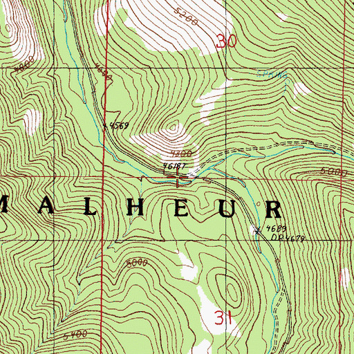 Topographic Map of Call Creek, OR