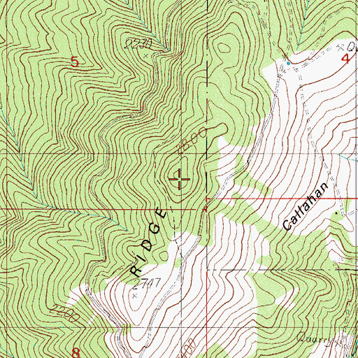 Topographic Map of Callahan Lookout, OR