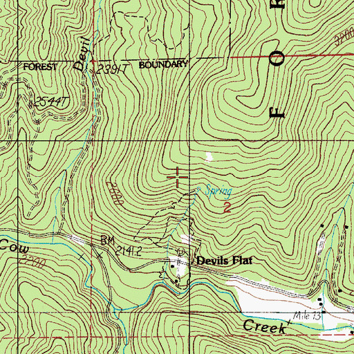 Topographic Map of Canyon Number Three Trail, OR