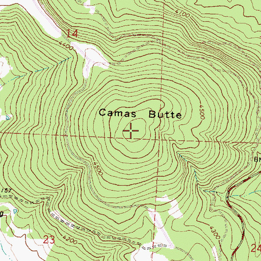 Topographic Map of Camas Butte, OR
