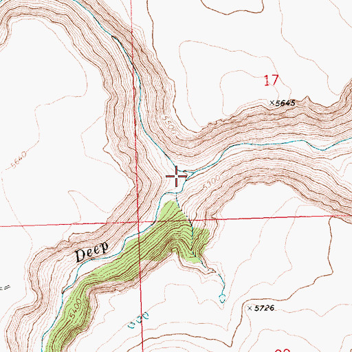 Topographic Map of Camas Creek, OR