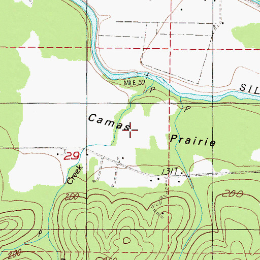 Topographic Map of Camas Prairie, OR
