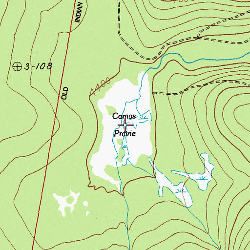 Topographic Map of Camas Prairie, OR