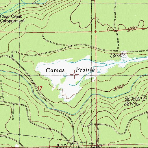 Topographic Map of Camas Prairie, OR