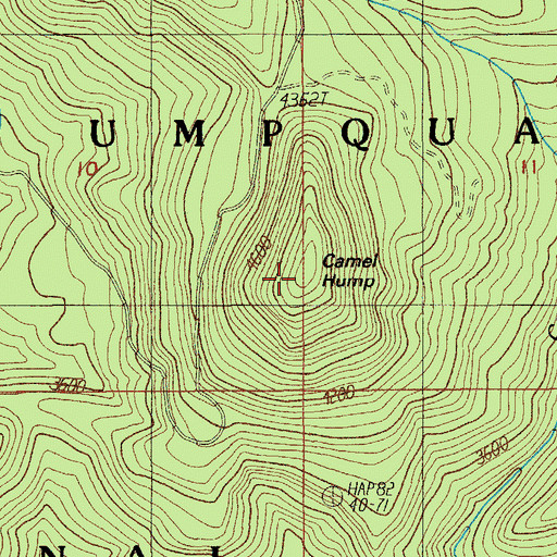 Topographic Map of Camel Hump, OR