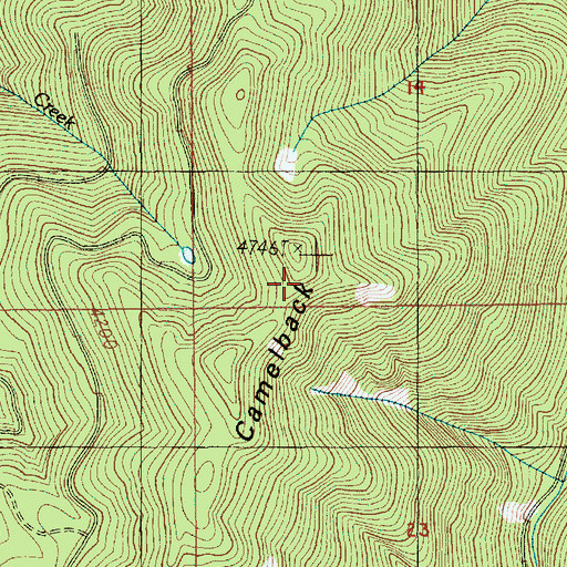 Topographic Map of Camelsback, OR