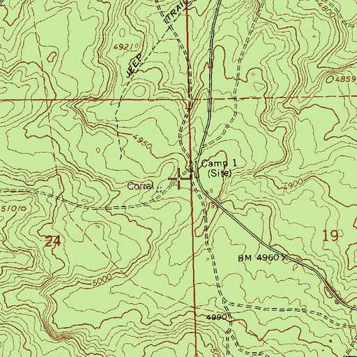 Topographic Map of Camp One, OR