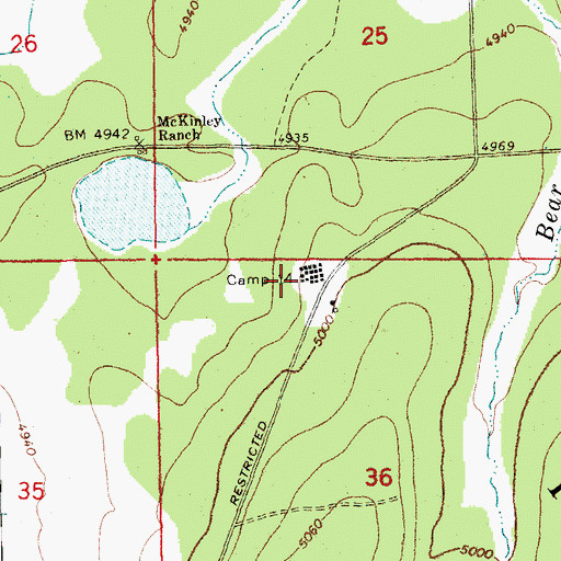 Topographic Map of Camp Fourteen, OR