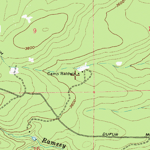 Topographic Map of Camp Baldwin, OR