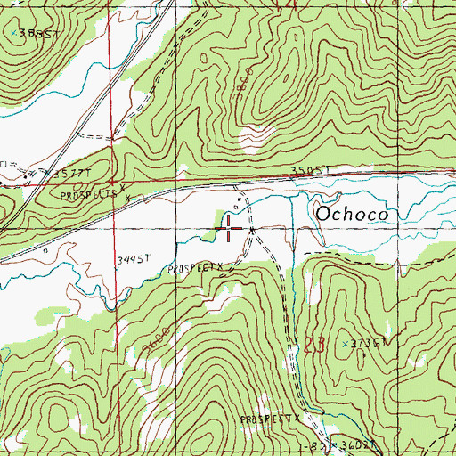 Topographic Map of Camp Branch, OR