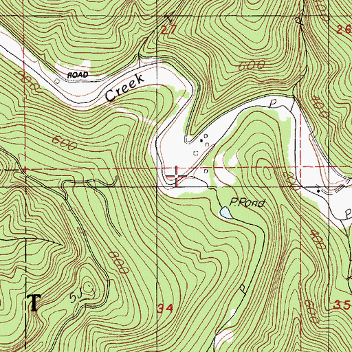 Topographic Map of Camp Creek, OR