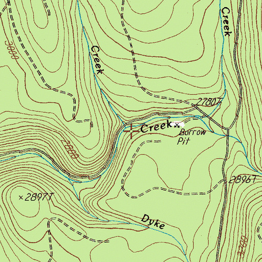 Topographic Map of Camp Creek, OR