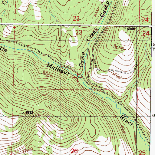 Topographic Map of Camp Creek, OR