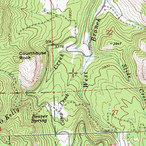 Topographic Map of Camp Creek, OR