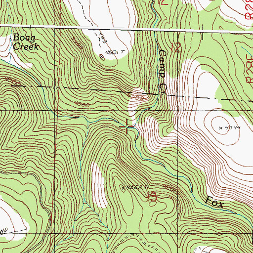 Topographic Map of Camp Creek, OR