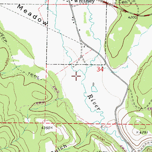 Topographic Map of Camp Creek, OR