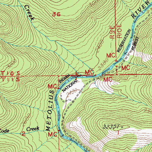 Topographic Map of Camp Creek, OR