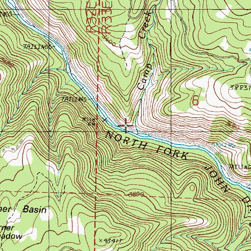 Topographic Map of Camp Creek, OR