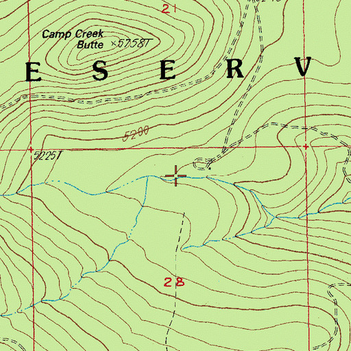 Topographic Map of Camp Creek Ranger Station (historical), OR