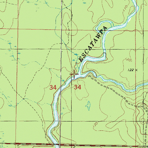 Topographic Map of Bennett Creek, AL