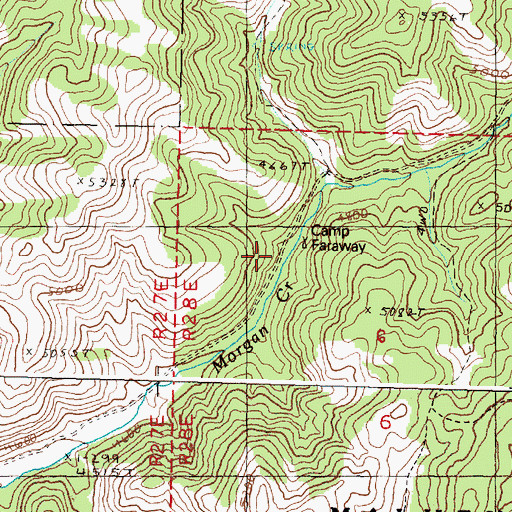 Topographic Map of Camp Faraway, OR