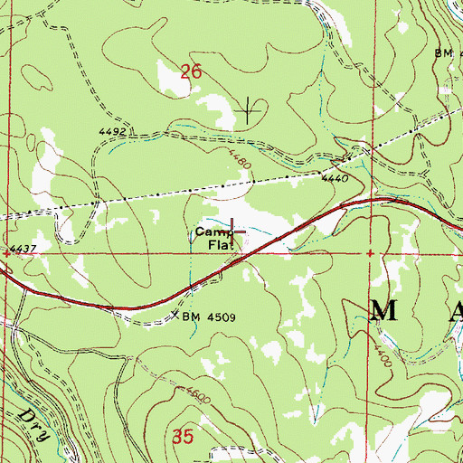 Topographic Map of Camp Flat, OR